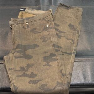 Hudson Jeans Midrise Nico in camo with sparkling gold accents